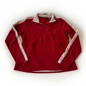3/$25 SALE! Eddie Bauer Stretch Dry Pullover‎ Fleece Women's Medium Red 1/4 Zip
